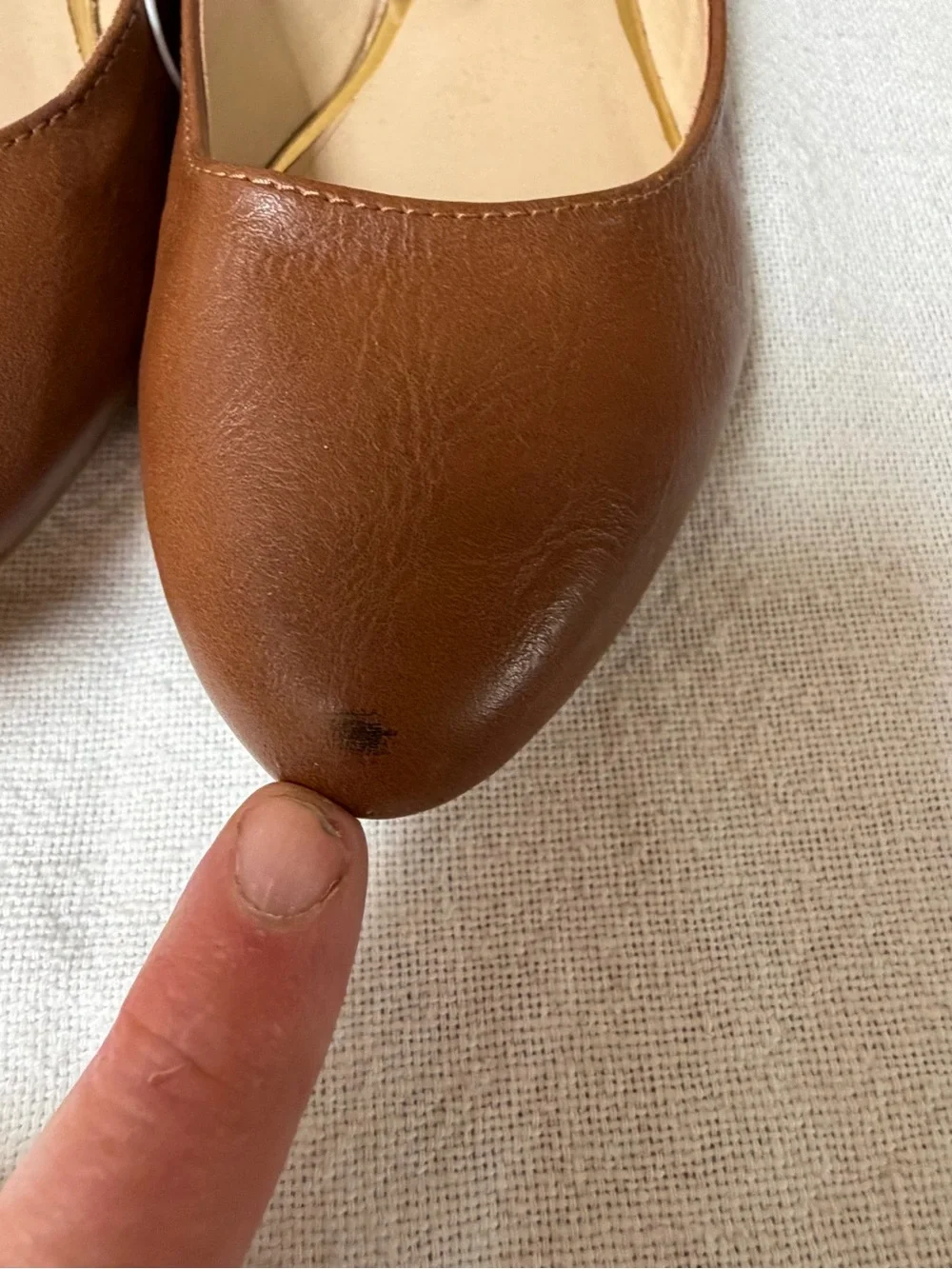 4/$20 Mossimo Brown Faux-Leather Pointed-Toe Ballet Flats